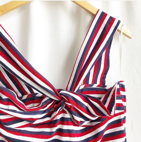 Topshop red, white and blue stripe crop top | - Picture 2 of 3